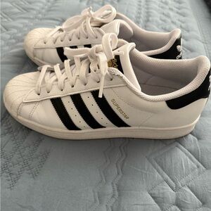 Adidas Superstar White and Black Shoes